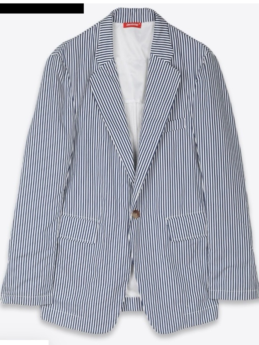 NWT Denimist Deconstructed Blazer - Striped Cotton Canvas - White/Blue